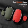 Aluminum Alloy Goatskin Car Key Case Cover For Lincoln Continental Mkc Mkz Mkx    Navigator Nautilus Keychain