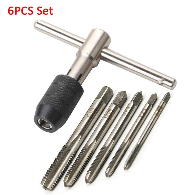 1SET/6pcs M3-M8 Tap Wrench for Adjustable Ratchet Hand, Positive and Reverse Wrench for Silk Tapping Hand Manual Tapping