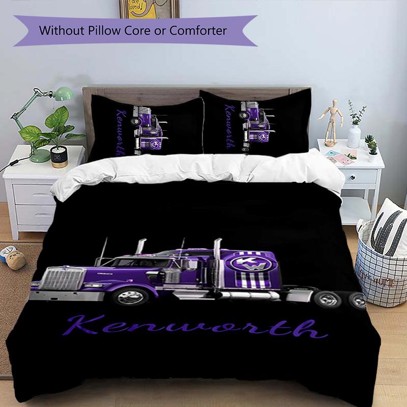 3pcs Kenworth LOGO Pattern Bedding Set Duvet Cover Set Includes Duvet Cover &pillowcases,perfect All Season Bedroom Decoration&gift