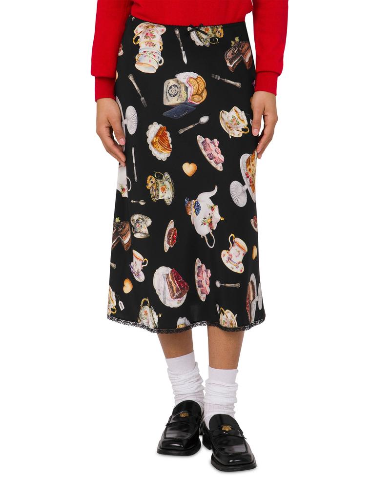 Moschino Teatime Silk Satin Skirt