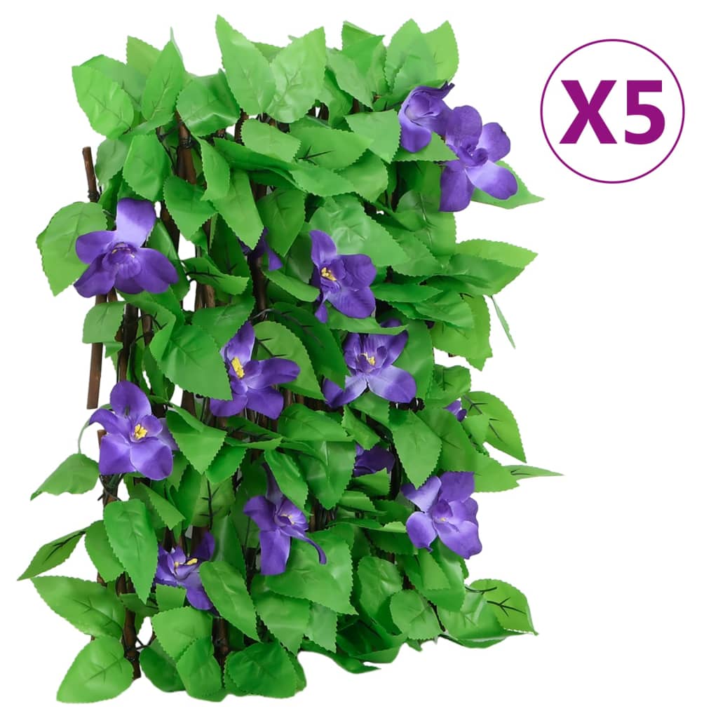 Climbing Grid with Artificial Ivy 5 pcs Extendable 180 x 20 cm