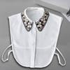 Elegant Sequined Fake Collar Shirt Women Blouse Half Shirt Beaded False Collars Woman Detachable Removable Faux Col Neckwear Tie
