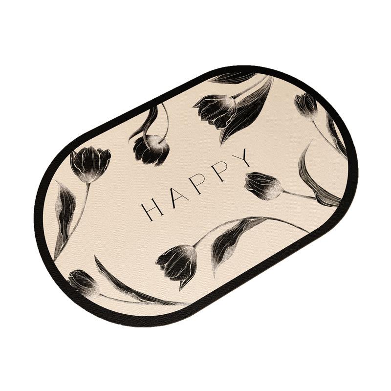 Tulip Bathroom Floor Mat Soft Diatom Mud Water Absorption Quick Dry Household Dry Wet Separation Toilet Bathroom Bath Foot Mat