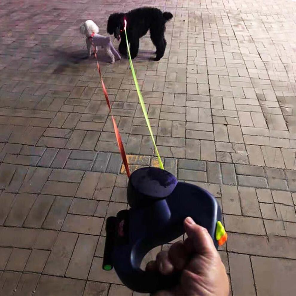 Retractable Lead Leash Double Tangle Dual Doggie 2 Dog 50 Pounds For Pet Dog