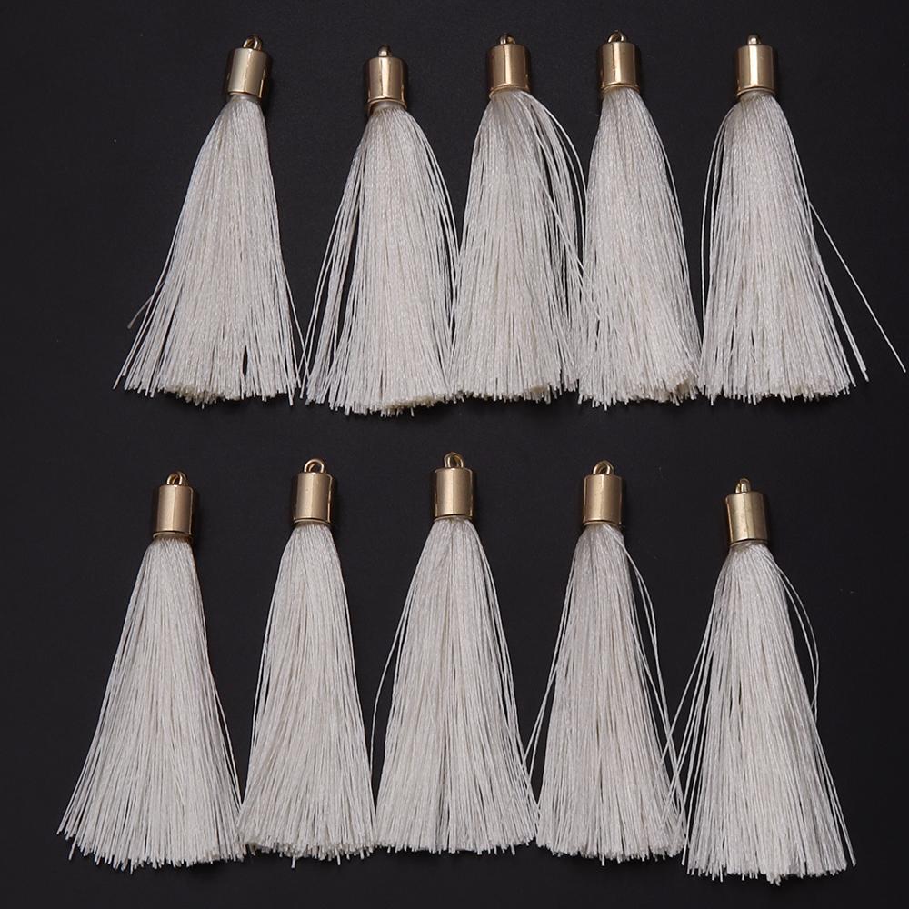 20pcs/lot Colorful Silk Tassels Metal Caps Tassel Charms Pendant For DIY Jewelry Making Handmade Earrings Pendant Accessories