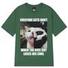 Everyone Gets Quiet When The Nice Guy Loses His Cool Funny Cat Meme Tshirt men women hip-hop retro T-shirt cotton loose T-shirts