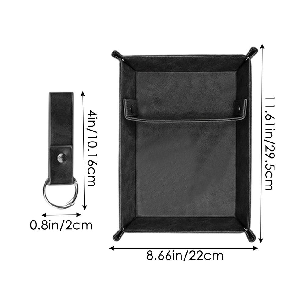 Подставка для ключей и мелочей для прихожей, органайзер-лоток для стола из ПУ-кожи, дизайн на кнопках, поднос для прихожей, для спальни, рабочего места