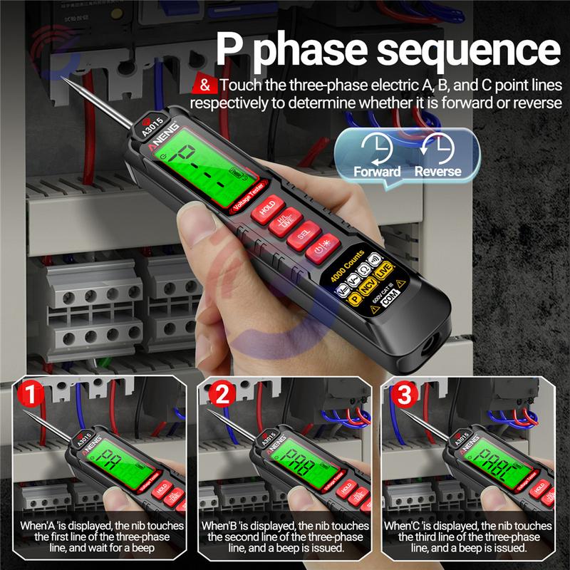 A3015 3016 Car Digital Multimeter Voltage Detector Pen Car Fault Maintenance Circuit Tester Digital Car Probe Electrician Tools