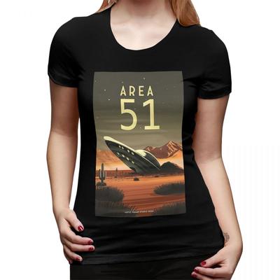 Roswell New Mexico Desert Area 51 Poster TShirt for Women Round Neck Streetwear T Shirts Womens Tees Short Clothes Tops