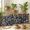 Black White Geometric Pattern Digital Printing Pillow Cover Short Plush Suitable Living Rooms Bedrooms Sofas Throw Cushion Cover