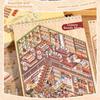 Large Size Grocery Scene Sticker 8 Scenes 24 Sheets DIY Craft Store 3D Sticker Book PET Parking Lot Arcade Mini Scenery Stickers