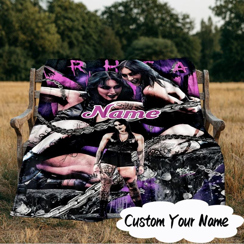 Custom Name Wrestling Entertainment Blanket  Ideal Bedding Blanket Perfect for Travel, Camping, Living Rooms, Offices, Sofas, Fan Christmas Gift