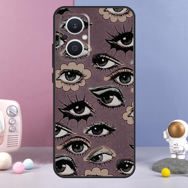 Scary Face Eyes Funda For OPPO Reno 8 Lite 11F 12F 13F 14F 10 11 12 13 14 Pro OPPO Find X9 X5 X6 X8 Pro Case