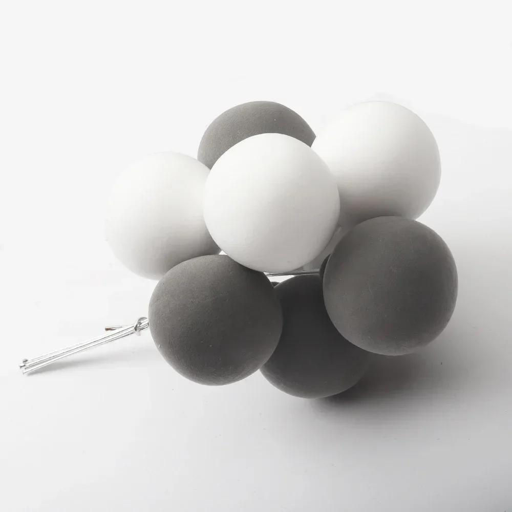 Colorful Clay Cake Topper Hat, 8Pcs Ball Bundle, Creative Cupcake Card Flag, Birthday Party Baby Shower Dessert Decoration