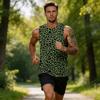 Men's Casual Sleeveless Tank Top Leopard Print Athletic Breathable Lightweight Muscle Shirt for Sports Gym Training
