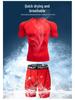Men's Quick-Dry Athletic Two-Piece Set: Breathable, High-Elastic Short-Sleeve Top & Shorts