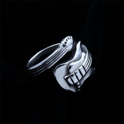 Personalità di stile punk Donna Uomo Amanti Retro Vintage Chitarra Anello aperto Gioielli da dito Regalo per gli amici