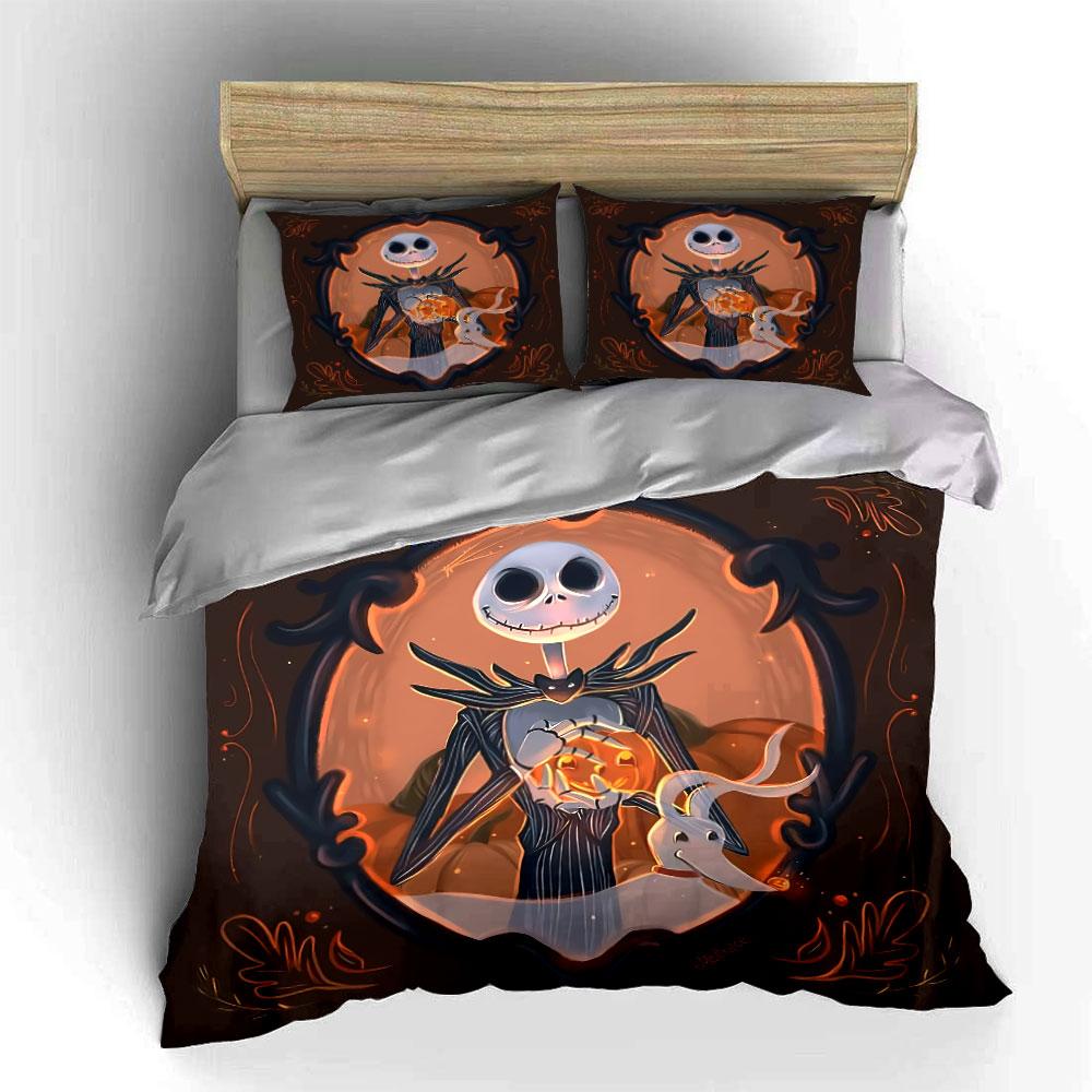 Halloween Skeleton Art Design Bedding Duvet Cover Set Duvet Cover Pillowcases  (1*Duvet Cover 2*Pillowcases, Without Duvet Insert)