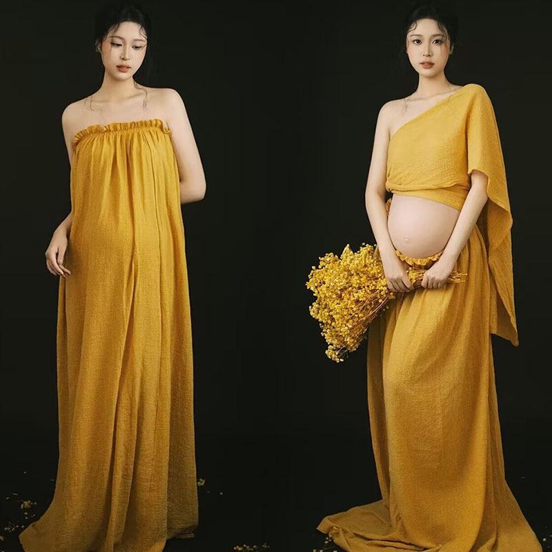 

Elegant French Vintage Maternity Dress for Studio Photography One Size