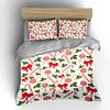 Christmas Candy Cane and Holly Bedding Set Bedding Set (1 Duvet Cover, 2 Pillowcases, Duvet Not Included)