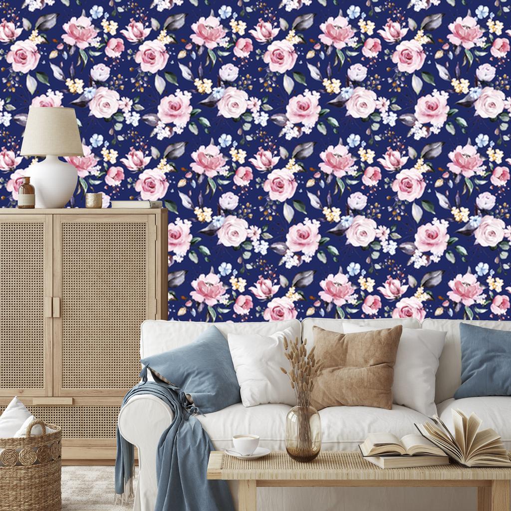 Wallpaper Roses colorful flowers for living room and bedroom 50x1000