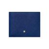 Brand Printed Solid Color Six Card Slot Leather Wallet Men Wallets Indigo-Blue 130812