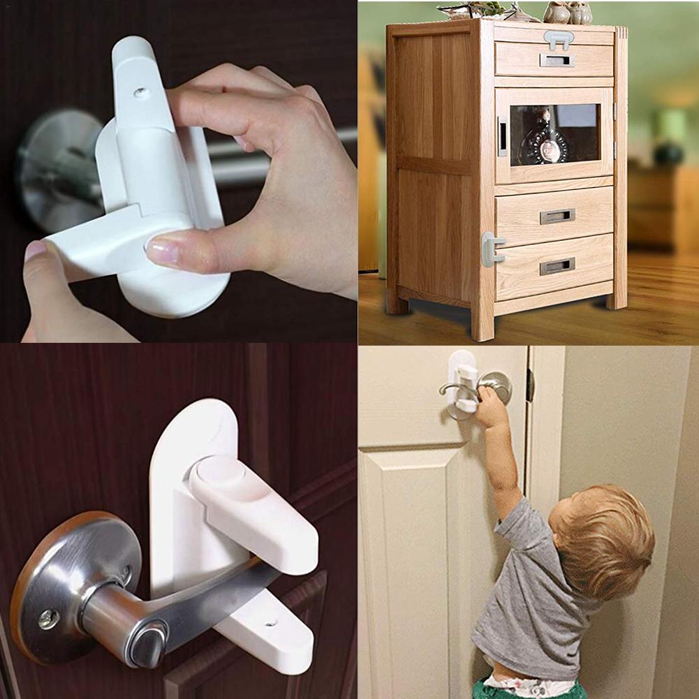 Child Baby Safety Lock Security Door Opening Protection 1 Pair Sliding Closet Door Lock Window Stopper Angel Wings
