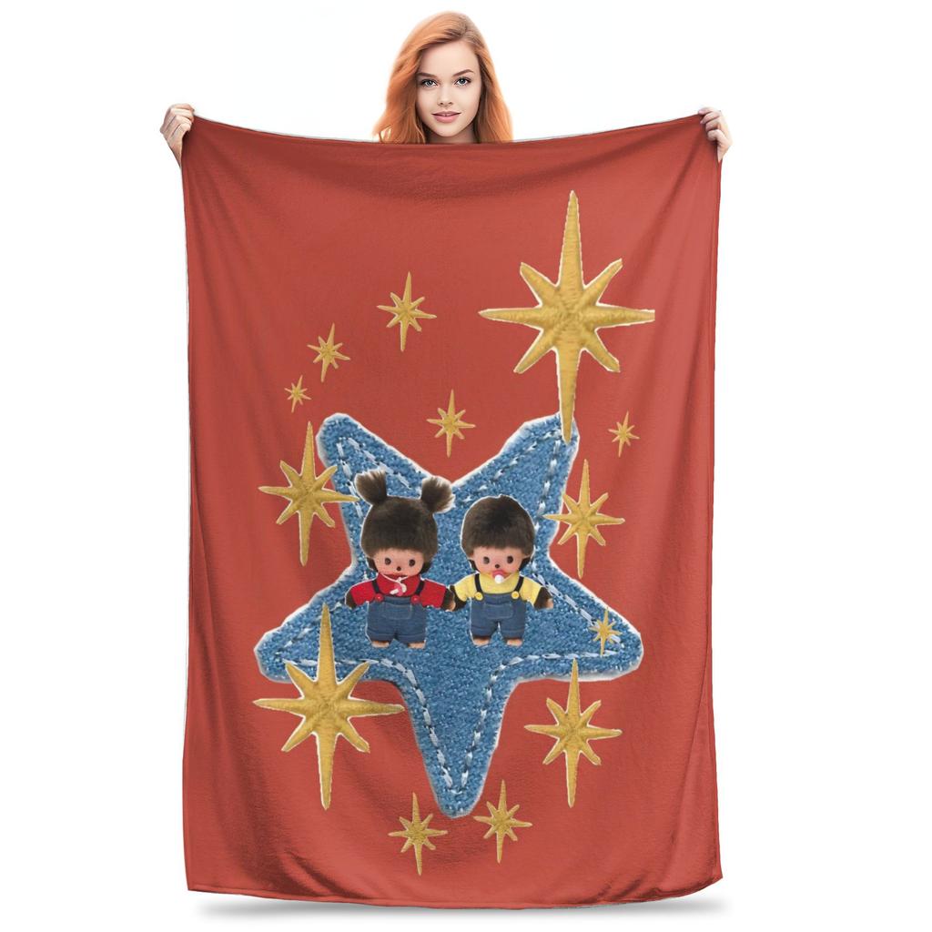 Monchhichi Decke Qualität Weich Bettwäsche Überwürfe Winter Mädchen Jungen Outdoor Lustige Tagesdecke