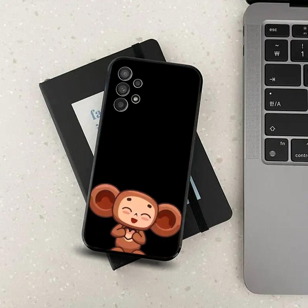 C-Cheburashka Phone Case For Samsung S24,S21,S22,S23,S30,Ultra,S20,Plus,Fe,Lite,Note,10,9,5G Black Soft Cover