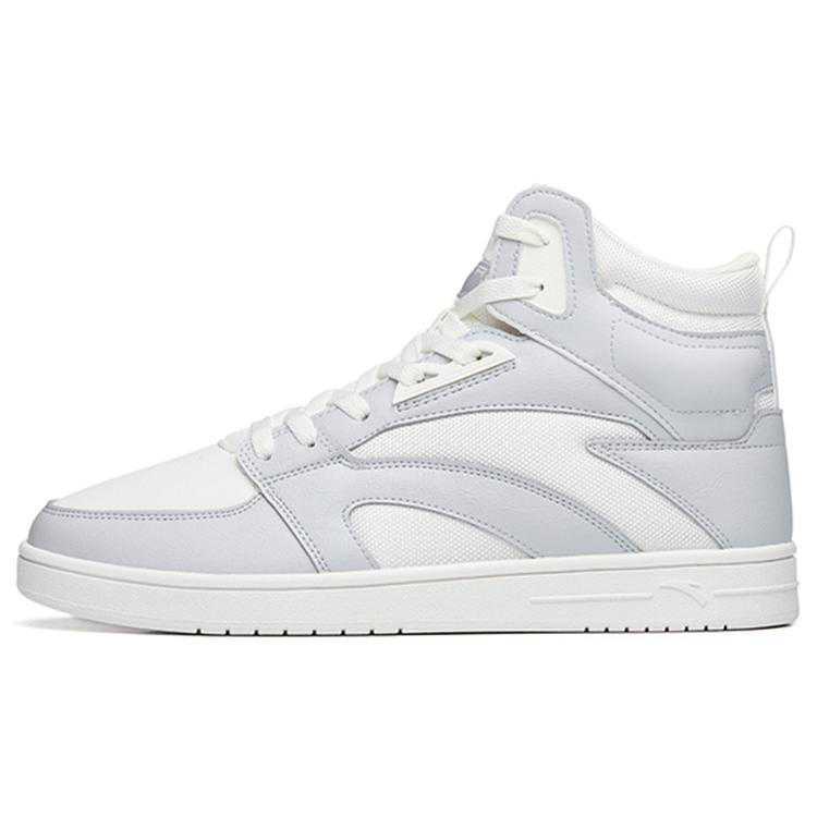 

Anta Streetwear Collection Slip Resistant Cushioning Abrasion Resistant High top Skateboard Shoes Men s White Gray 112238067-1 40