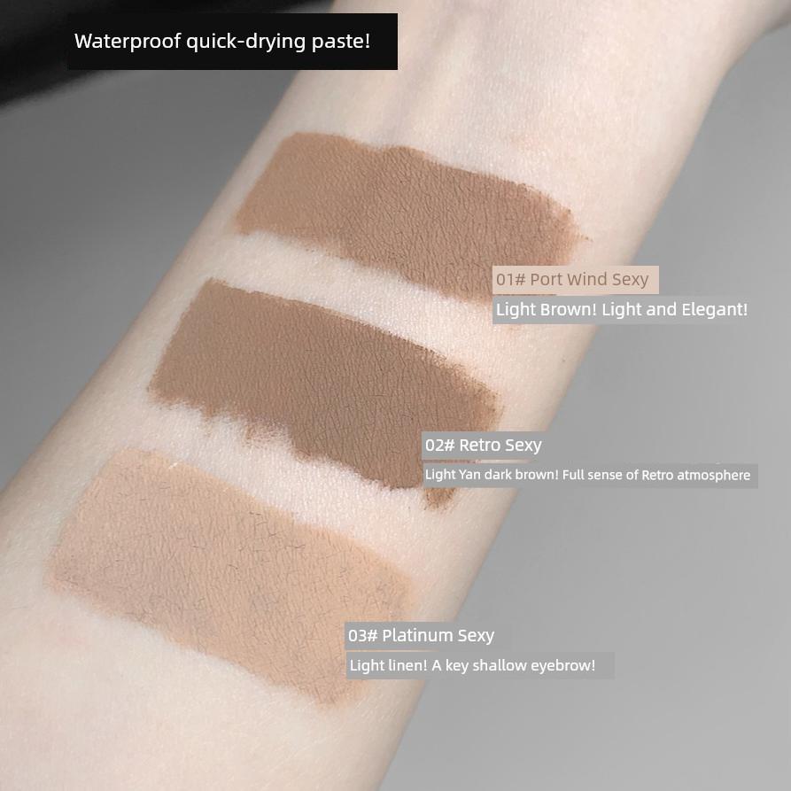 Korean Style Brown Eyebrow Cream Women's Light Color Waterproof Long Lasting Fadeless Wild Eyebrows Eyebrow Cream Float Eyebrow Pencil Two-in-One