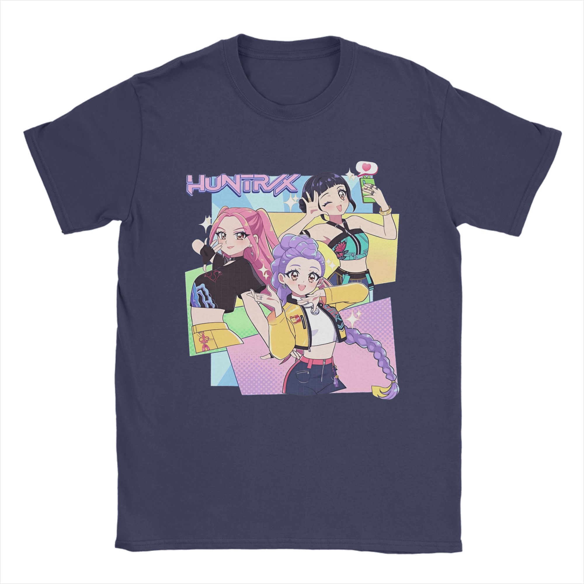 

K-pop Demon Hunters Huntrix Girls Men s T Shirt Funny Tees Short Sleeve Round Neck T-Shirt Pure Cotton Gift Idea Clothes 4XL