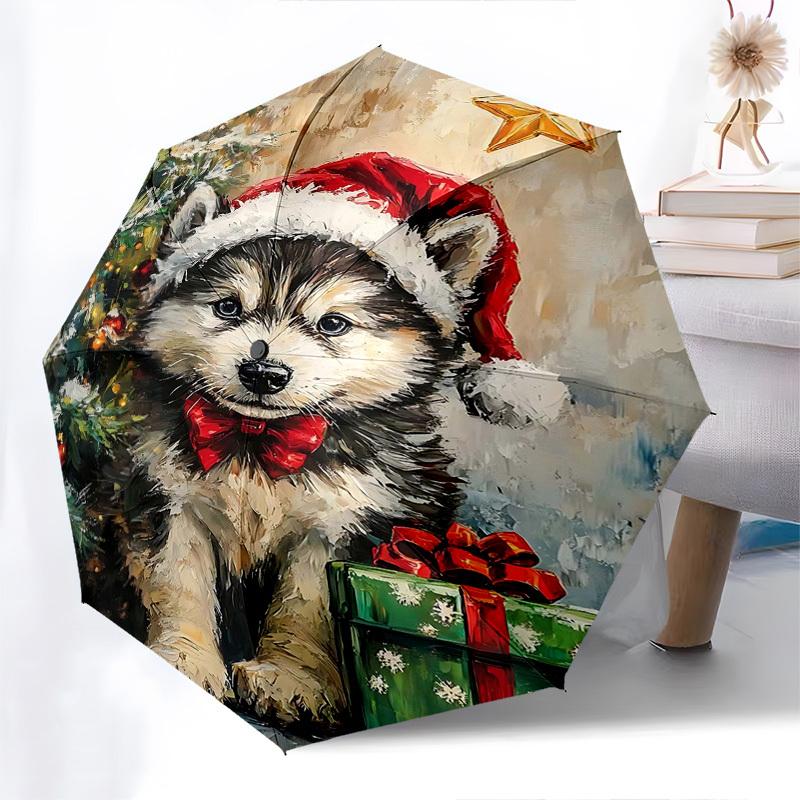 

1pc Christmas Gift: Automatic Opening/Closing Umbrella with Foldable Design, 8-Bone Iron Frame, Outdoor Use, Perfect for Fans, Travelers, Daily Use.B0
