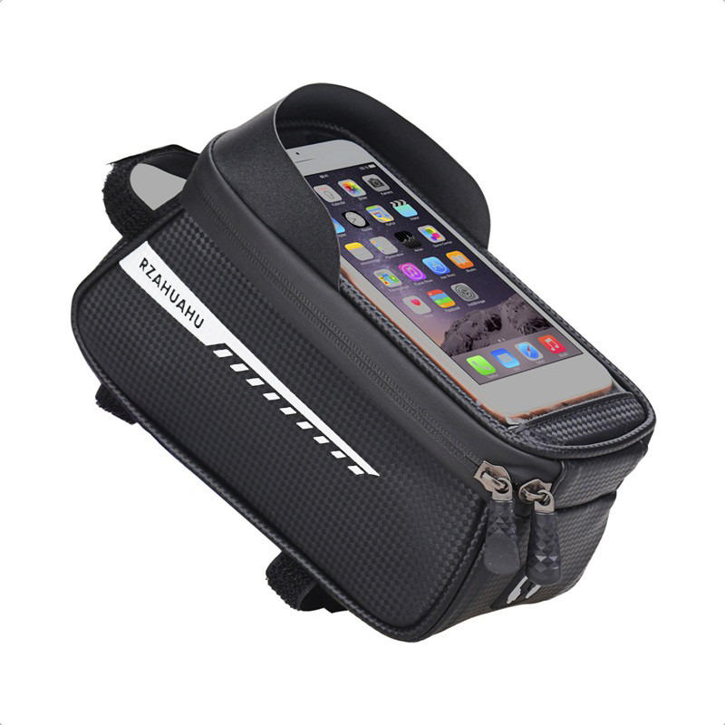 Bicycle Front Beam Bag Front Tube Cycling Bag Bicycle Waterproof Phone Case Holder Touchscreen waterproof Saddle Bag Accessories чёрный