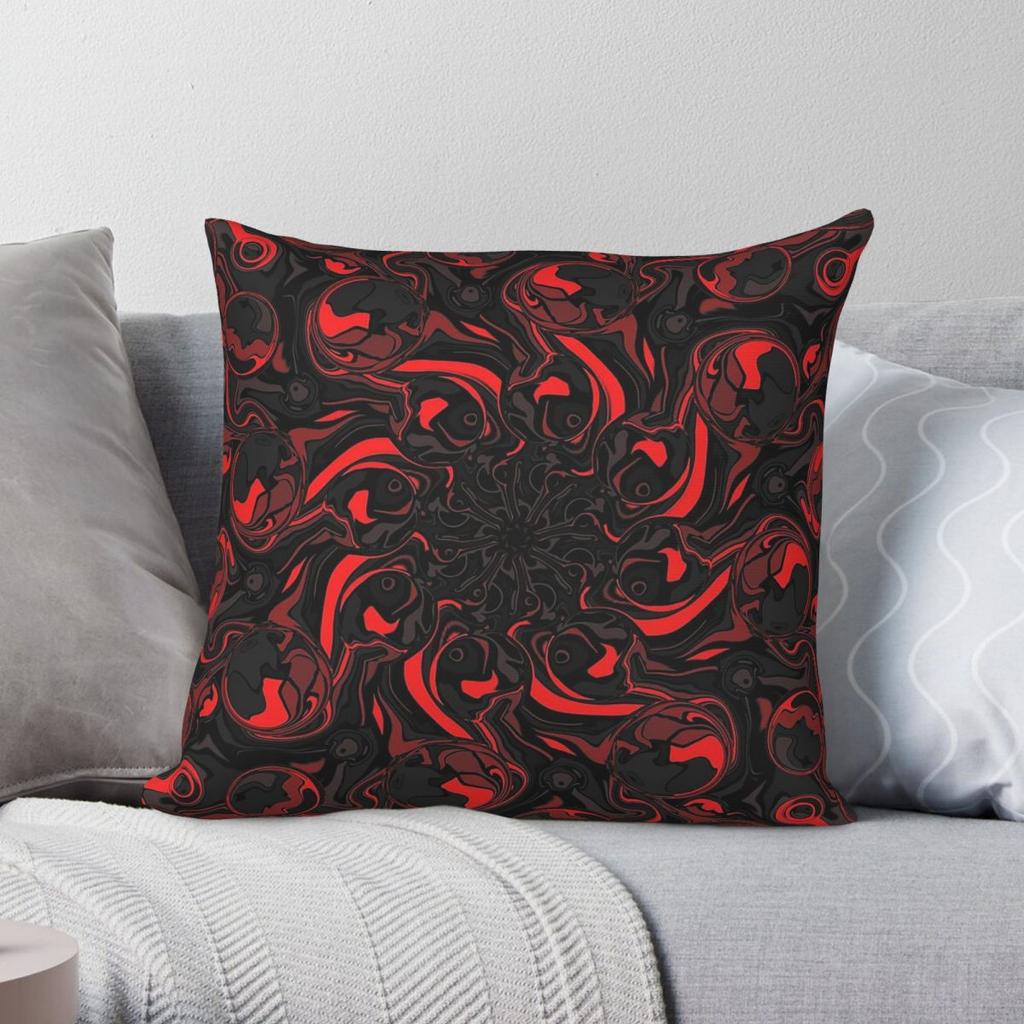 Federa per Cuscino Quadrata Simmetrica Rossa Nera Grigia Poliestere Lino Velluto Decorativa Creativa Copricuscino da Letto Ingrosso x