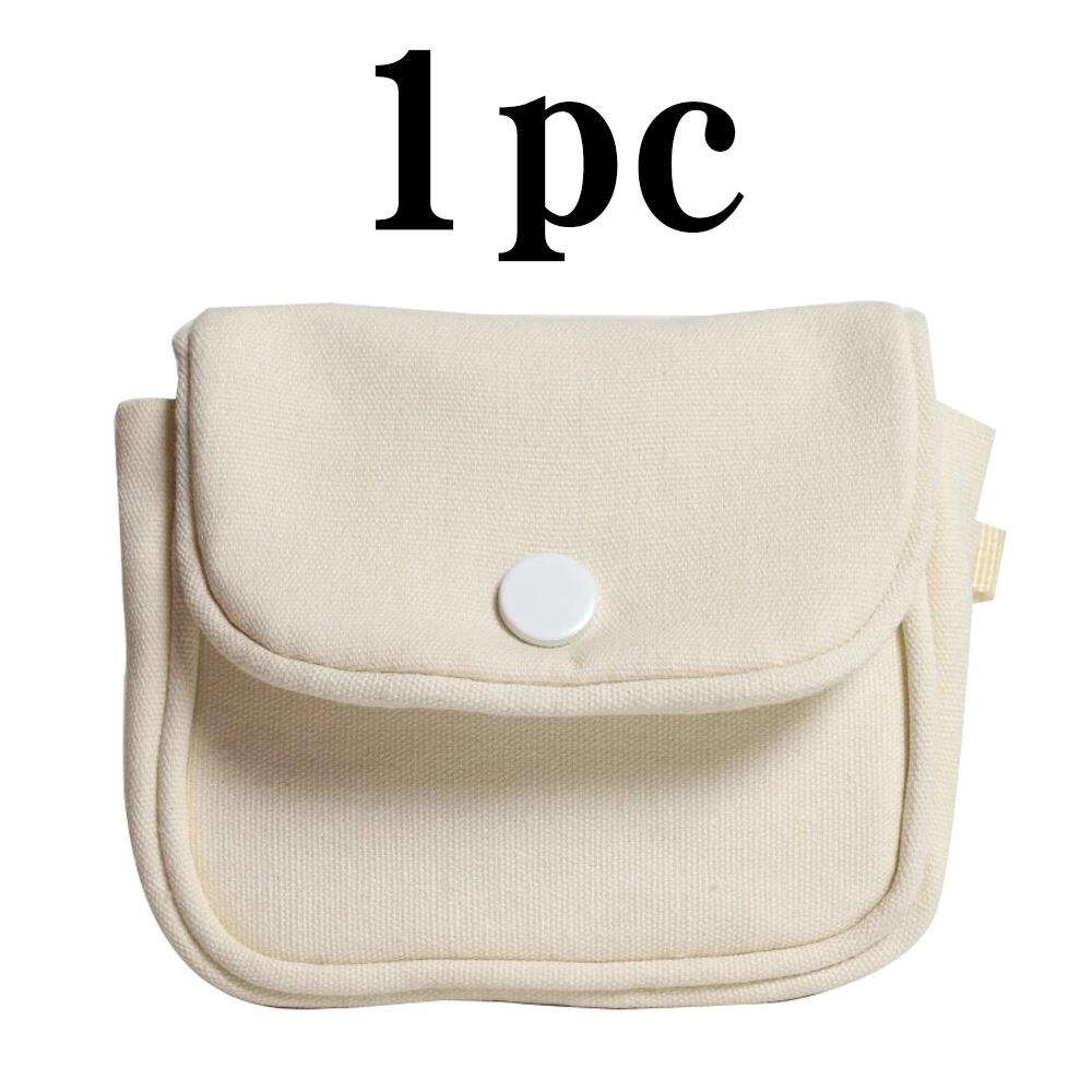 

Mini Portable Canvas Coin And Card Holder, Simple Retro Headphone Bag, Simple Solid-Color Wallet And Card Storage Bag, Cute Smal