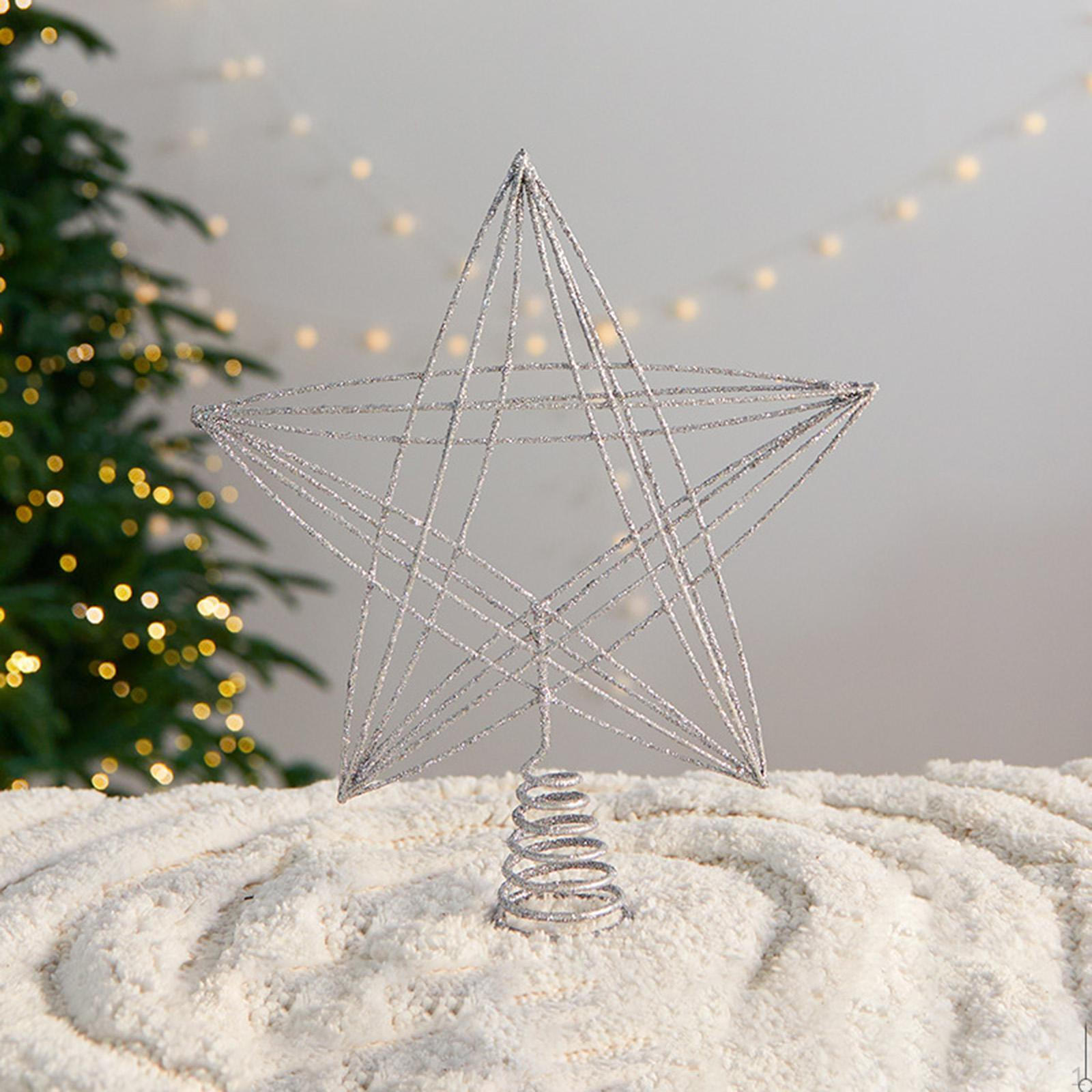 

Верхушка для рождественской елки Звезда Сувениры Друг Подарок Декоративный День благодарения Блестящий верхушка для елки Рождество Silvery