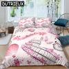 Paris Eiffel Tower 3D Duvet Cover Bedding Set Comforter Linen Pillowcases Home Decor Single Double Twin King Queen