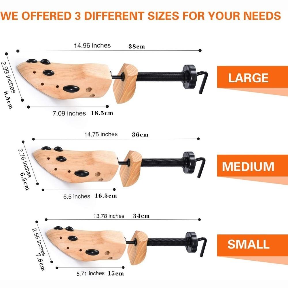 Adjustable Shoe Stretcher Tension Spring Coil Wooden Shoe Tree Stretcher Prevent Creasing EU34-46 Shoe Expander Boots