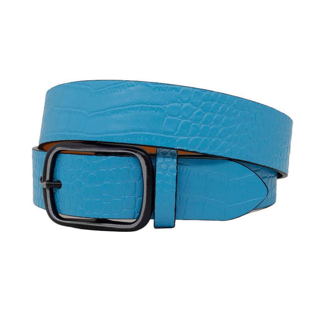 All Matching Leopard Pattern Belt for Women and Girl Simple Rectangle Buckle Waist Belt for Blouses Dresses and Coats