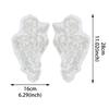 White Handmade Beads Car Bone Flower Exquisite Embroidery Applique Cheongsam Wedding Dress Pair Flower Decoration Accessories Cloth Sticker