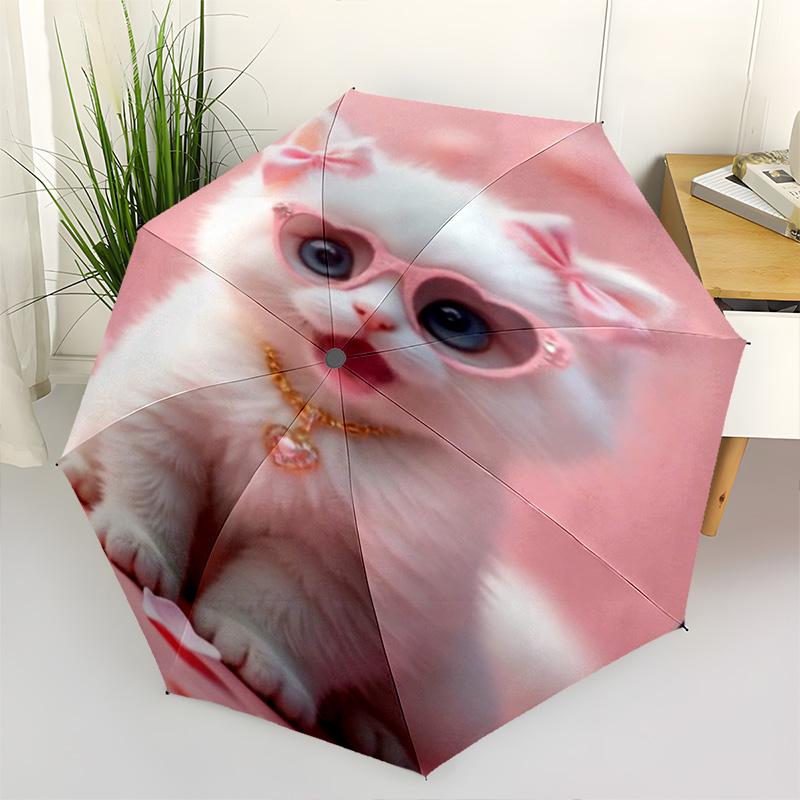 1pc animal Umbrella Portable Folding Umbrella Iron Frame Hole Bone Structure Outdoor Home Umbrella