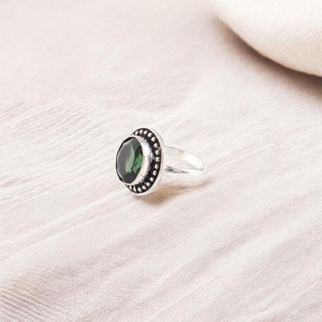Zelený Turmalín Drahokam 925 Sterlingové Stříbro Šperky Ručně Vyráběný Prsten Pro Ženy RR-62-11