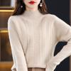 Cashmere Sweater Women Pullover Autumn Winter Casual Half High Neck Solid Long Sleeve Knitted Sweater Pullover Female