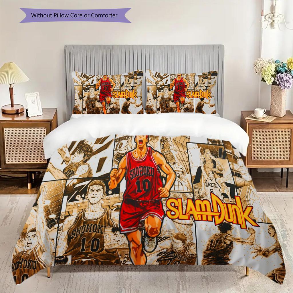 Slam Dunk Basketball Set Threepiece Set 1 Duvet Cover 2 Pillowcase Without Core Christmas Birthday Gift Soft And Comfortable Bedding Set