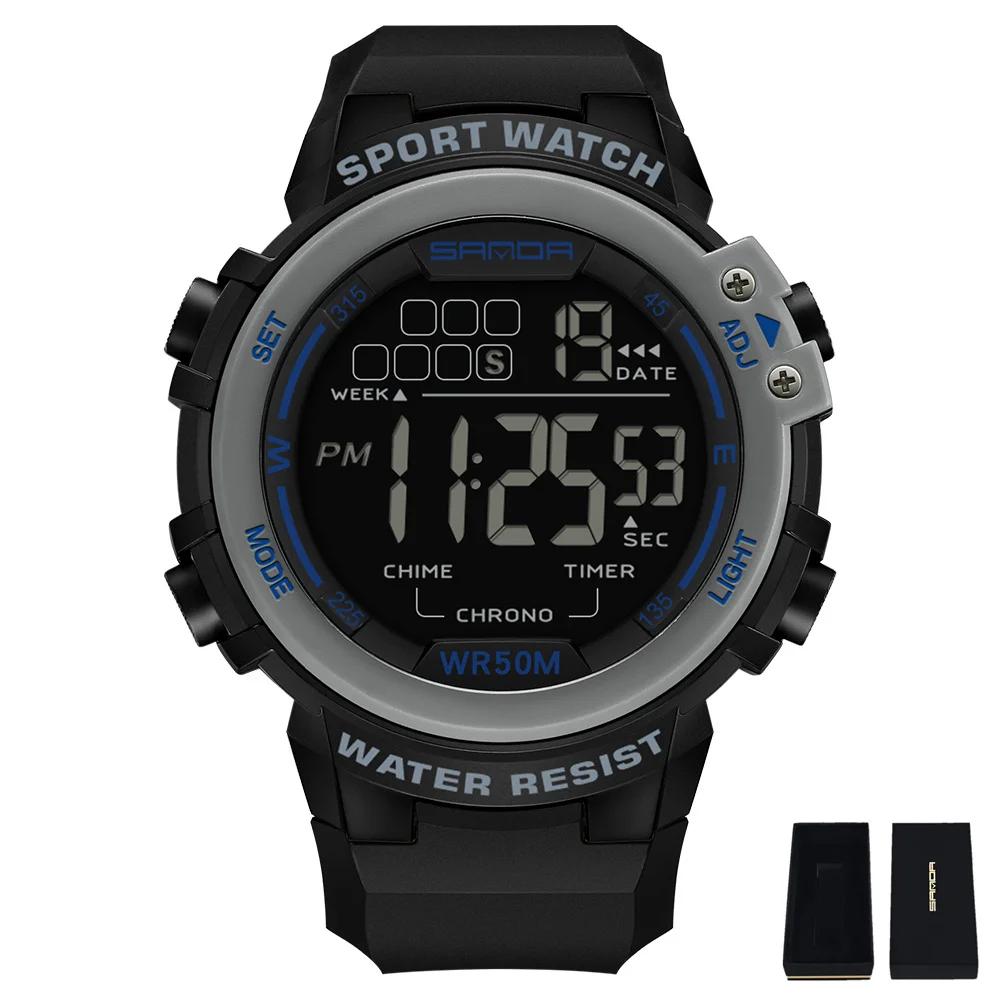 SANDA 2140 Watches Alarm Clock Chrono 5Bar Waterproof Digital Watch Reloj Hombre New Fashion Outdoor Sport Men Multifunction