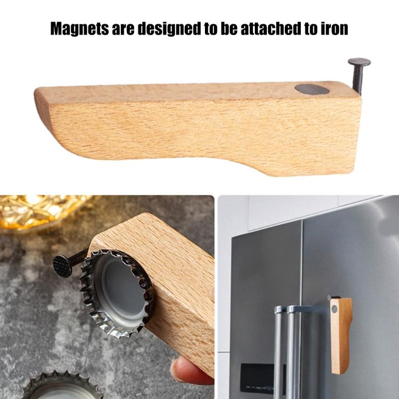 5 ks Dřevěný hřebík Otvírák na pivní láhve Ergonomická rukojeť Otvíráky Víceúčelové odstraňovače víček Nástroj na otevírání nápojových uzávěrů