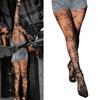 Womens Pumpkin Bat Patterned Fishnet Tights Stockings Halloween Carnivals Pantyhose Leggings Cosplay Party 90s Costume