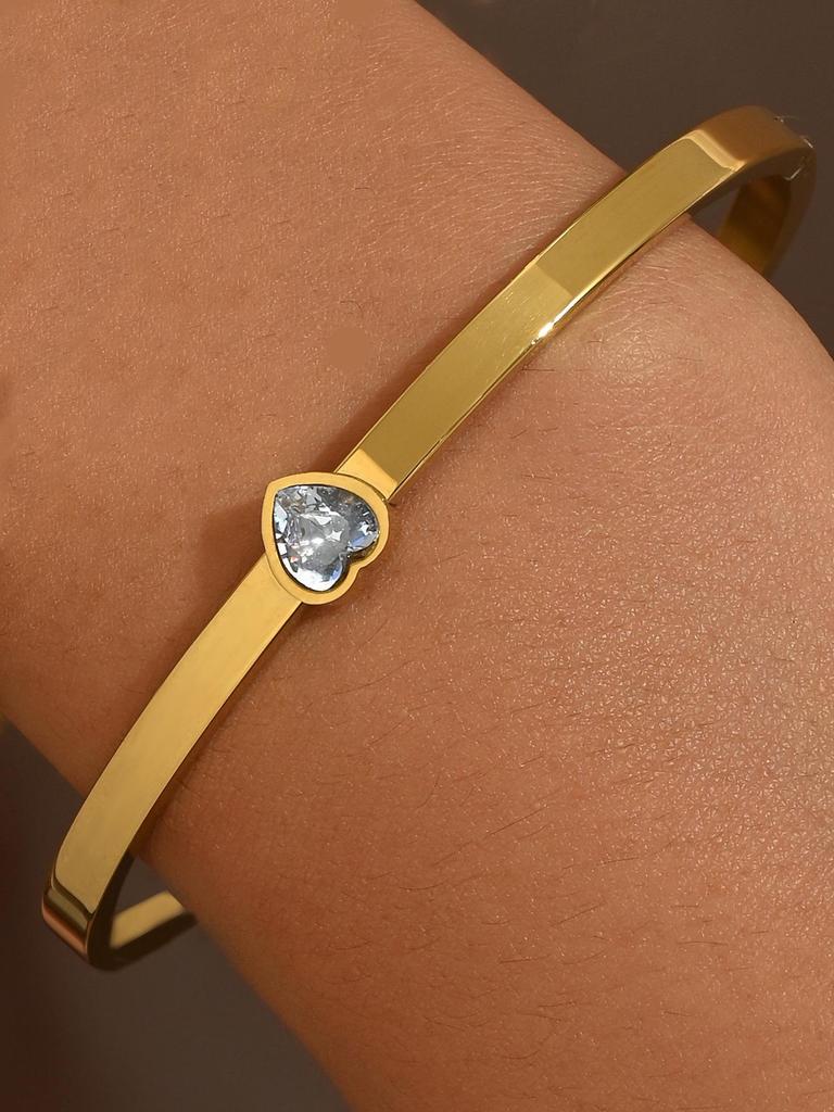 Elegantes Zirkonarmband - Weißer Titanstahl für Damen