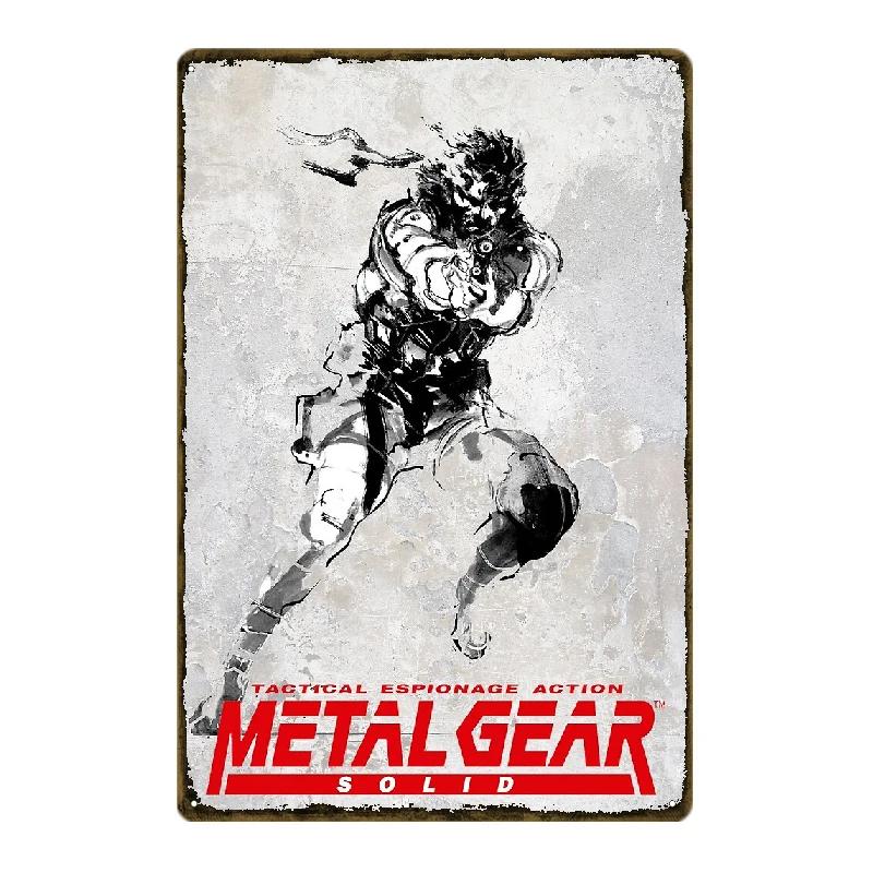 DORA Tin Sign Metal Gear Solid Red Alert Metal Plaque Poster Mural Painting Retro Pub Garage Tin Sign Posters